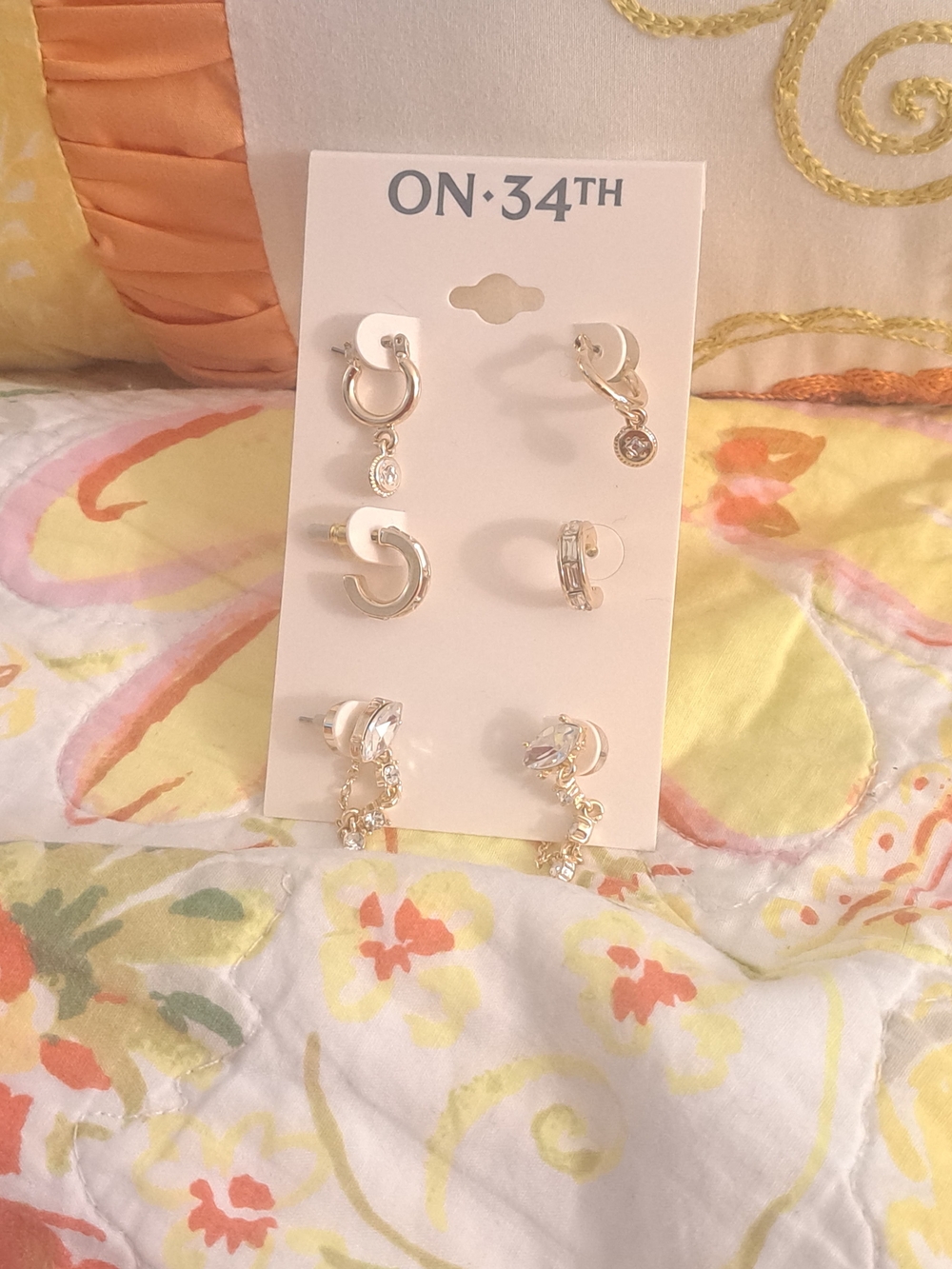 Gold-Tone Mixed Earring Set - 3 Pairs